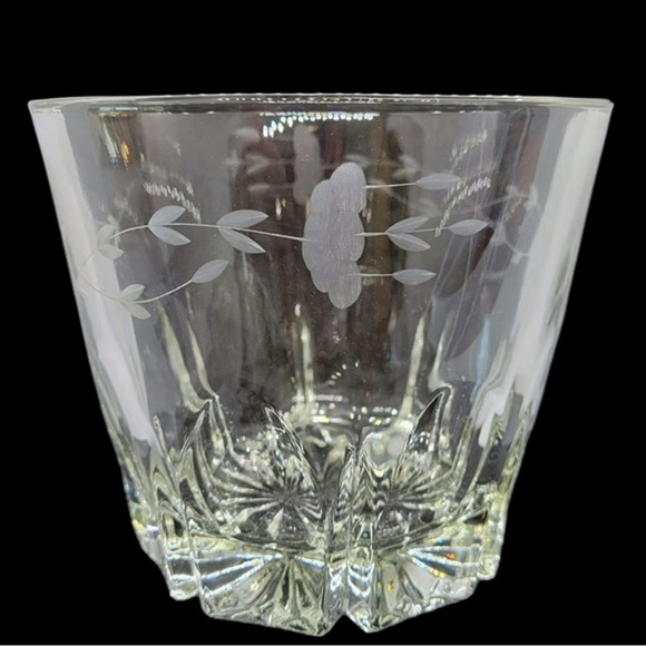 Vintage Princess House Crystal Ice Bucket Bowl Etched Floral Heavy Collectible - Picture 1 of 7